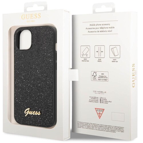 Funda Guess Glitter Flakes Negro para Iphone 14