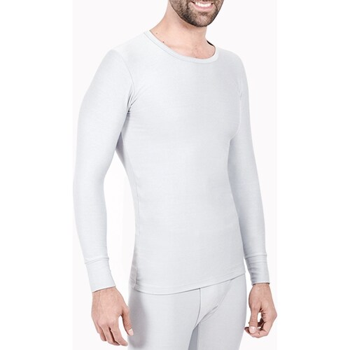 32Degrees Heat - Camiseta térmica con cuello redondo para mujer, Blanco