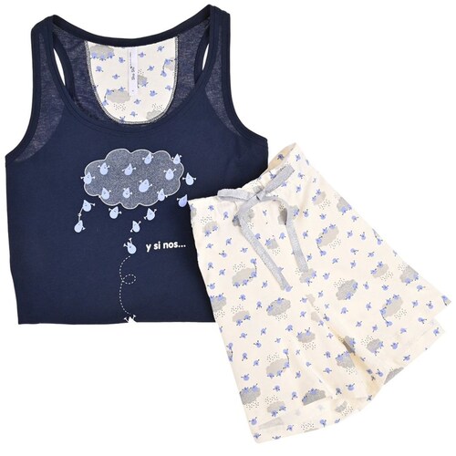 Pijama Top Lluvia Y Short para Mujer