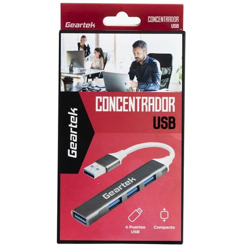 Concentrador Usb 4 Puertos Geartek