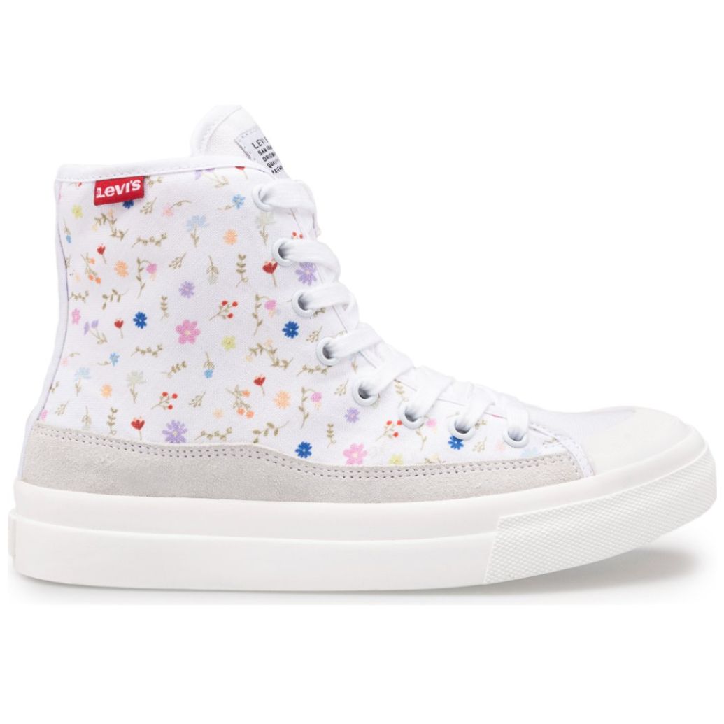Tenis Casual de Bota con Flores Blanco Levis Z