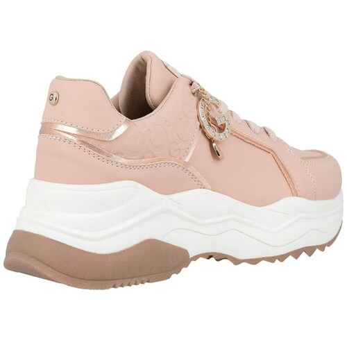 Tenis para Mujer Elaborado en Material Sintético con Aplicación Herraje, Estampado Liso, Forro Textil, Suela de Inyección,  Fijación Agujeta, Color Carne G By Guess