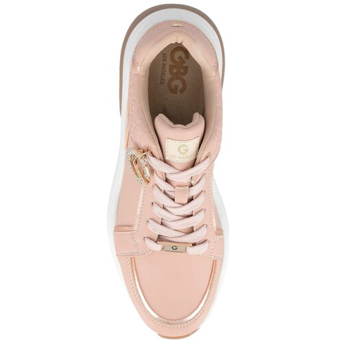 Tenis para Mujer Elaborado en Material Sintético con Aplicación Herraje, Estampado Liso, Forro Textil, Suela de Inyección,  Fijación Agujeta, Color Carne G By Guess