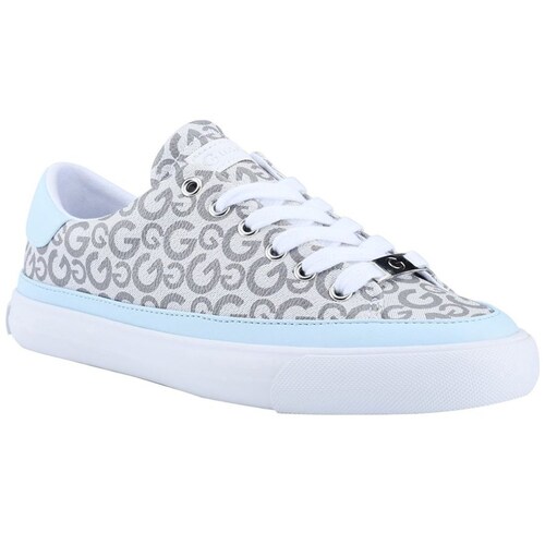 Tenis para Mujer, Elaborado en  Material Sintético con Punta Redonda, Fijación de Agujeta, Color Blanco G By Guess