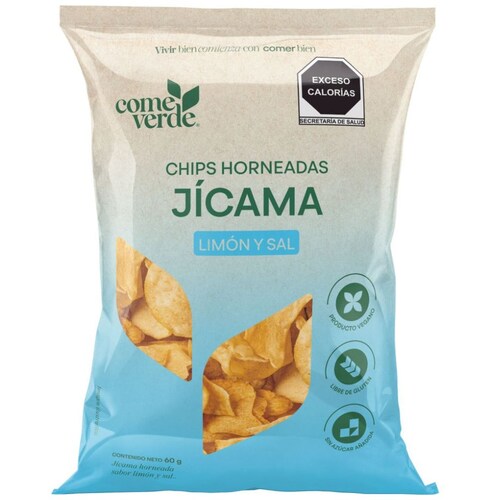  Chips Jícama Limón Y Sal Come Verde 60 G