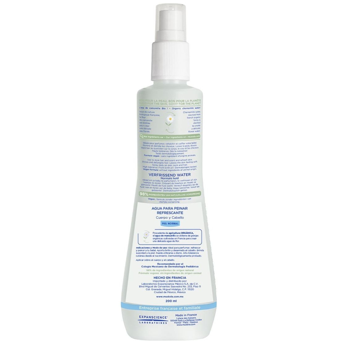 Mustela Agua para Peinar Refrescante para Bebé 200 Ml image number 1