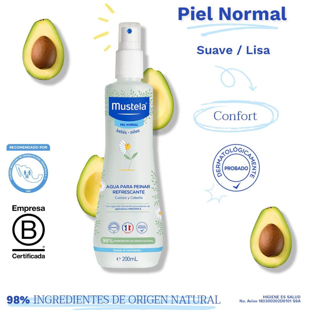 Mustela Agua para Peinar Refrescante para Bebé 200 Ml image number 2
