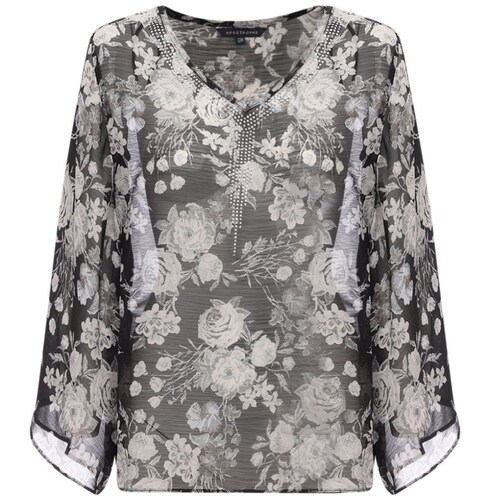 Blusa Amplia de Flores Apostrophe