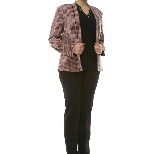 Conjunto de 3 Piezas Saco Combinado Top Liso para Dama Diva