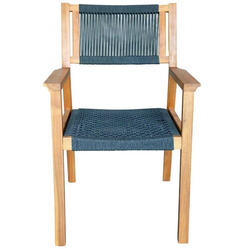 Silla de Madera para Exterior Ibiza  Y Cuerda Gris Lottus