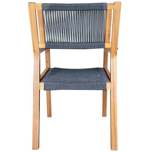 Silla de Madera para Exterior Ibiza  Y Cuerda Gris Lottus