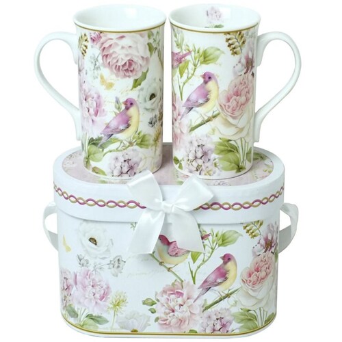 Set 2 Taza Bird In The Rose Garden Sears