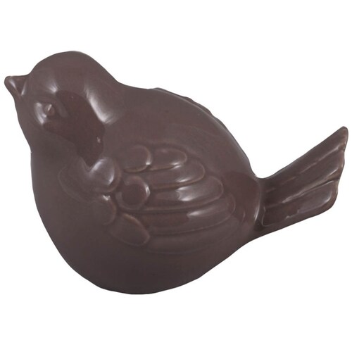 Home Nature Figura Decorativa Pájaro de Cerámica Color Café 11*16*11 Cm