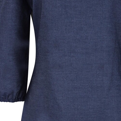 Vestido Basel Manga 3/4 Cuello off Shoulder Diseño Denim Bordado