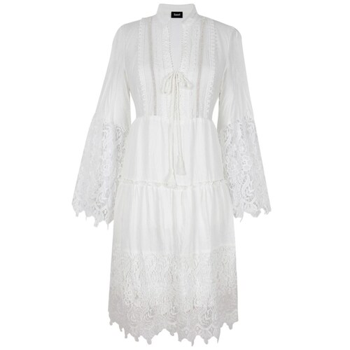 Vestido Basel Manga Larga Campana Cuello Mao Diseño Boho