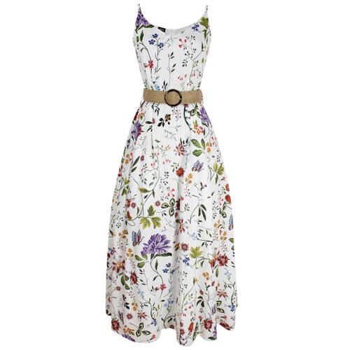 Vestido Basel de Tirantes Cuello V Diseño Estampado Jardín Floral