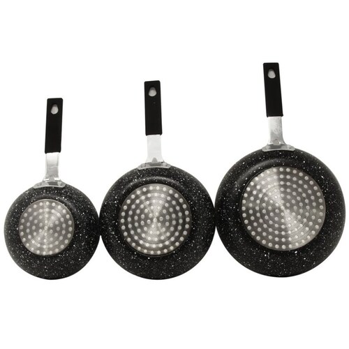 Set 3 Mini Sartenes 12" 14" 16" Cm Tipo Marmol Ng Wtg