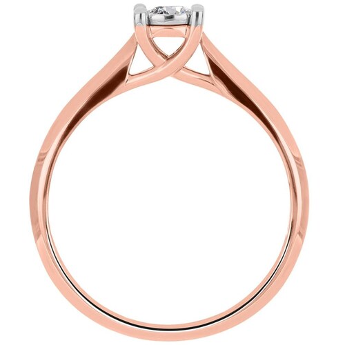 Solitario Oro Rosa 14K y 0.15 Ct Diamante Romanza