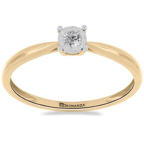 Solitario Oro Amarillo14K y 0.06 Ct Diamante Romanza