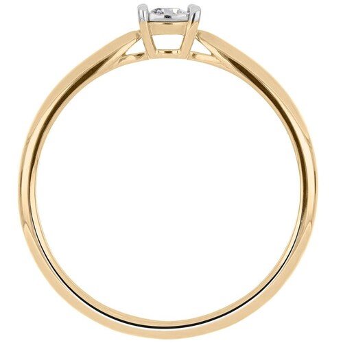 Solitario Oro Amarillo14K y 0.06 Ct Diamante Romanza
