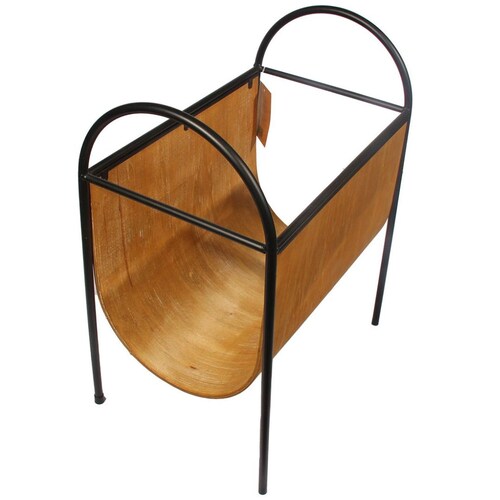 Home Nature Revistero de Madera New York con Base de Metal 36*22*45 Cm