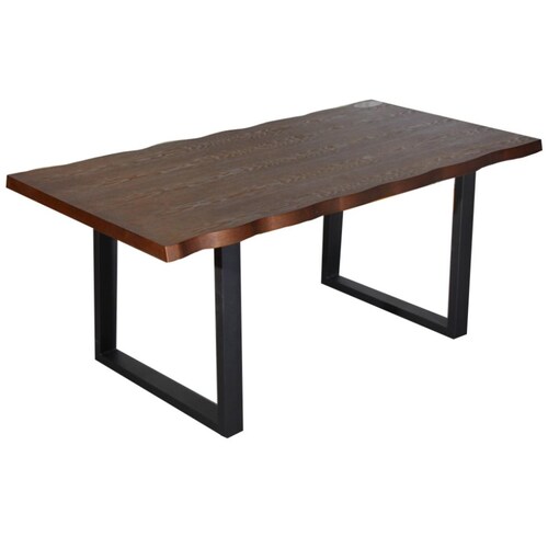 Home Nature Mesa Bonanza de Madera con Partas de Metal Color Negro 180*90*76 Cm