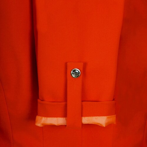 Saco para Mujer Naranja Cuello Solapa Diseño con Elevadores en Mangas City Femme