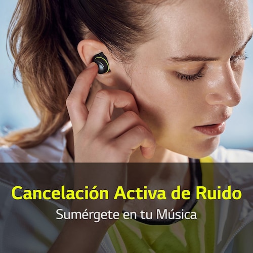 Audífonos LG Tone Free Fit Tf7 Inalámbricos Deportivos Resistentes al Agua Ip67, Anc Negro