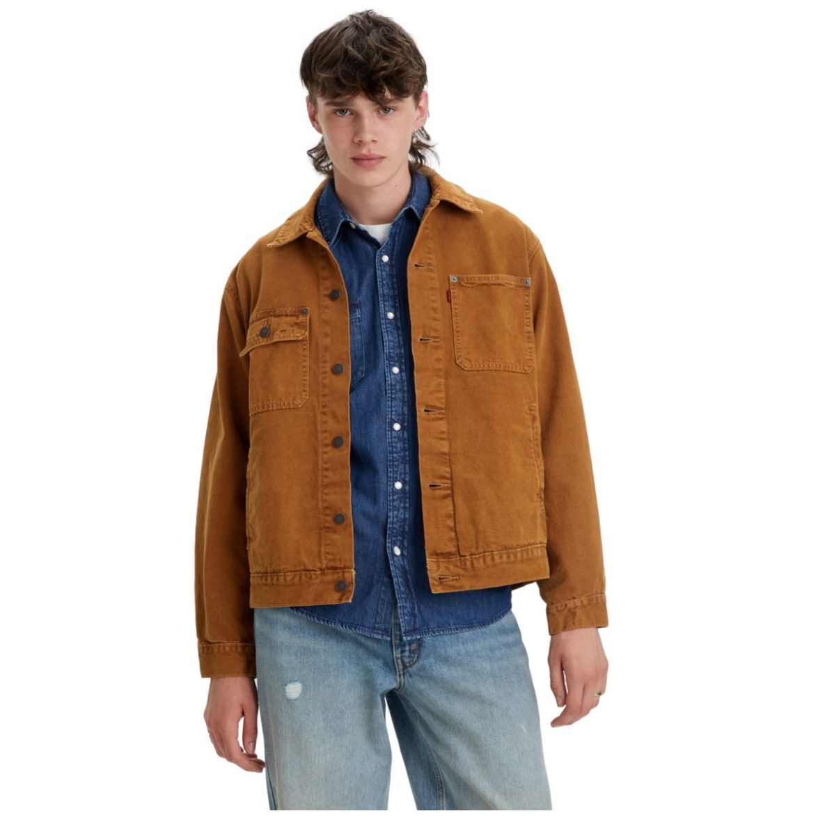 Chamarras de mezclilla para hombre online levis