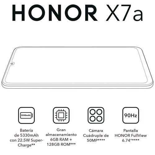 Celular Honor Rky X7A Color Azul R9 (Telcel)