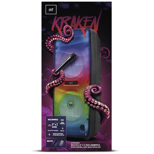 Bocina Stf Kraken 8In X 2 Wl C/ Panel Led
