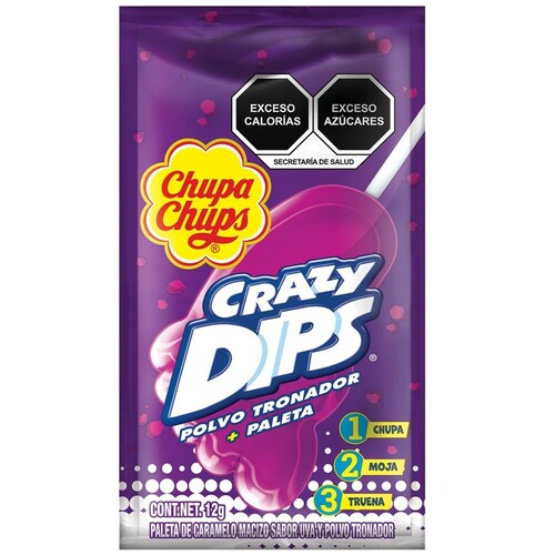 Crazy Dips Sabor Uva 12 G  Chupa Chups