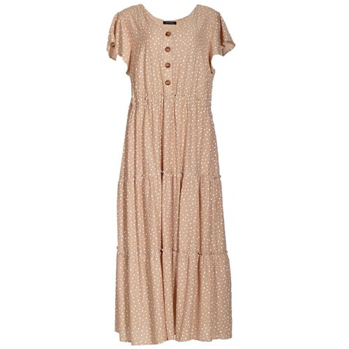 Vestido Largo Escote V Y  Botones para Mujer