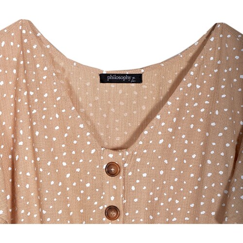 Vestido Largo Escote V Y  Botones para Mujer