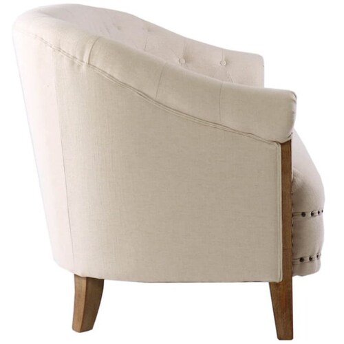 Sillón French Ivory Capitonado Vintage Home