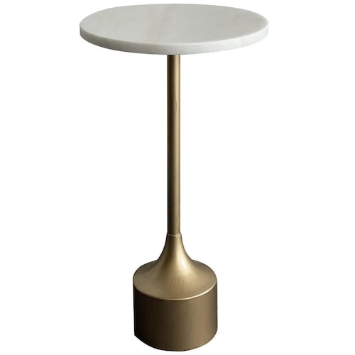 Mesa de Acento Marble Iza White Vintage Home