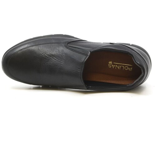 Calzado en Piel Negro Polinas para Hombre