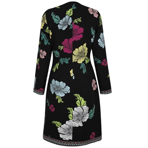 Saco para Mujer Manga Larga Cuello Redondo Diseño: Estampado Floral Multicolor Basel
