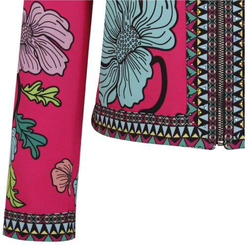 Saco para Mujer Manga Larga Cuello Redondo Diseño: Estampado Floral Multicolor Basel