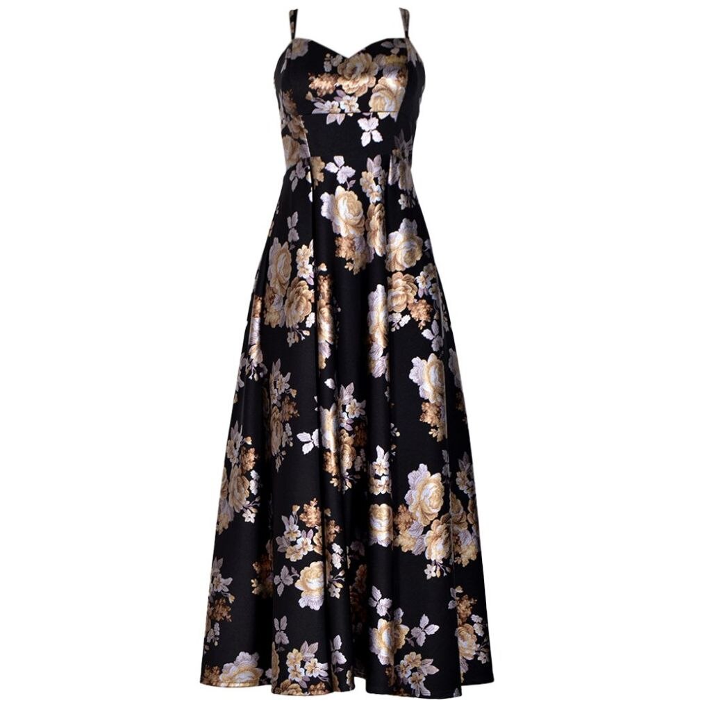 Vestidos largos de chiffon sin tirantes y escote corazón Rosa Polvoriento