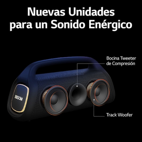 Bocina Portátil LG Xboom Go Xg9- Inalámbrica, Resistente al Agua y Polvo Negro