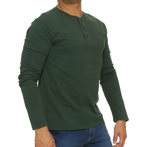 Playera Casual Manga Larga Cuello Henley para Hombre Jeanious
