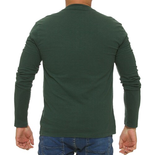 Playera Casual Manga Larga Cuello Henley para Hombre Jeanious