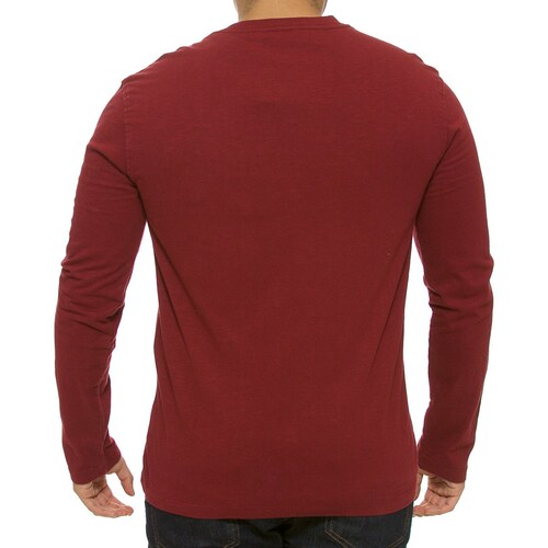 Playera Casual Manga Larga Cuello Henley para Hombre Jeanious