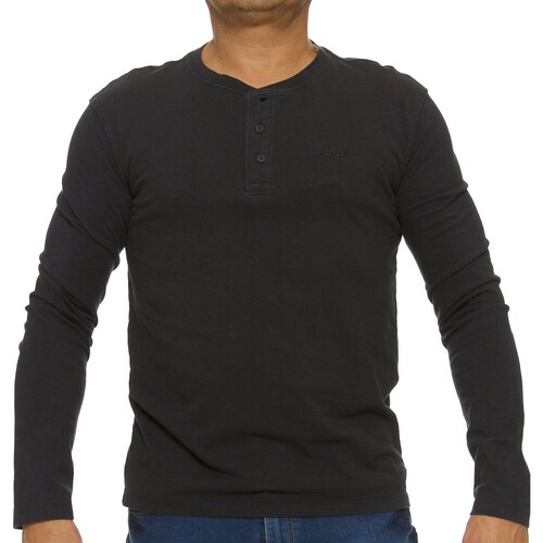 Playera Casual Manga Larga Cuello Henley para Hombre Jeanious