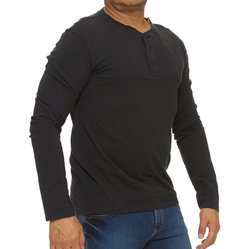 Playera Casual Manga Larga Cuello Henley para Hombre Jeanious