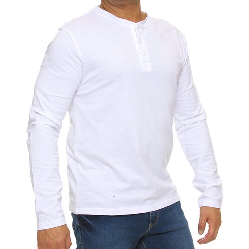 Playera Casual Manga Larga Cuello Henley para Hombre Jeanious