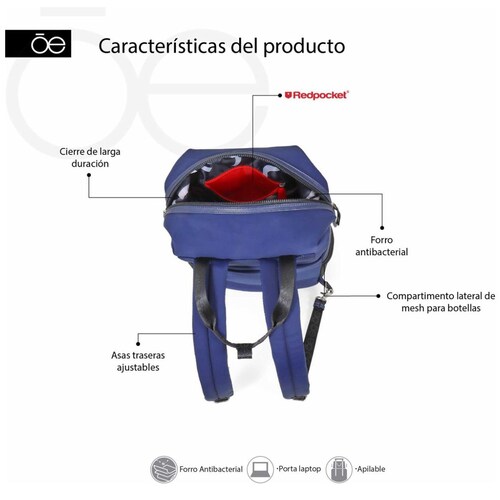 Mochila Tipo Back Packporta Laptop Nisail 16 Azul Cloe