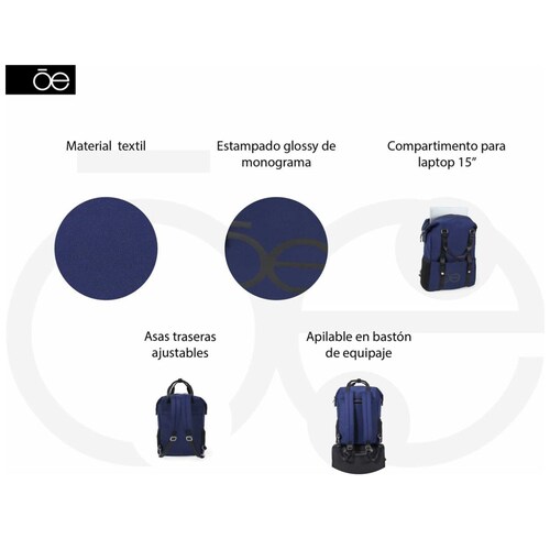 Mochila Tipo Back Packporta Laptop Nisail 16 Azul Cloe