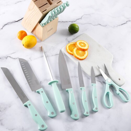 Juego 13 Cuchillos con Base Aqua Martha Stewart Everyday